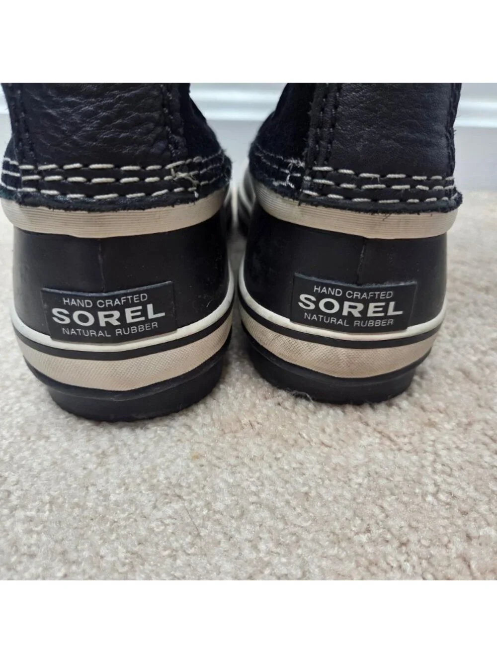 Sorel Joan of Arctic Black Suede Winter Snow Boots Tall Faux Fur Lined 7.5